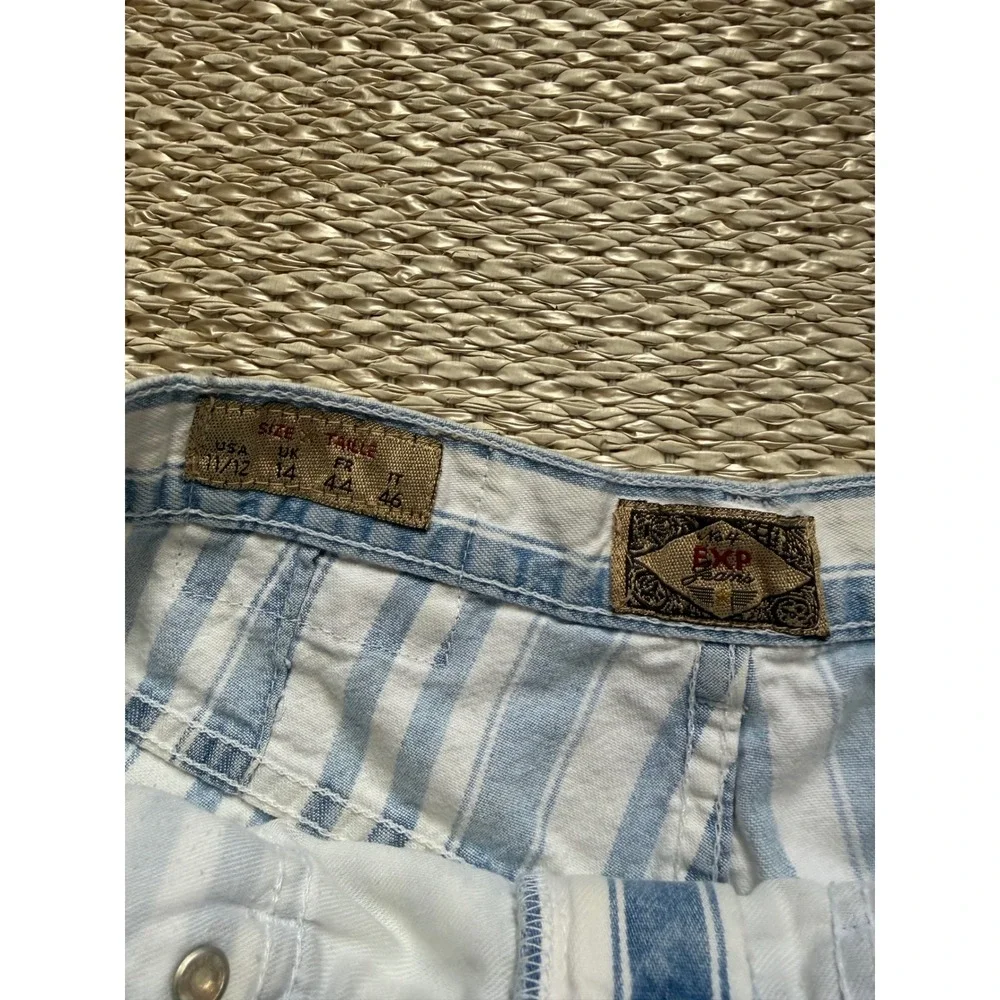 Vintage EXP Jeans Express Striped High Waisted Denim Shorts jorts‎ street wear